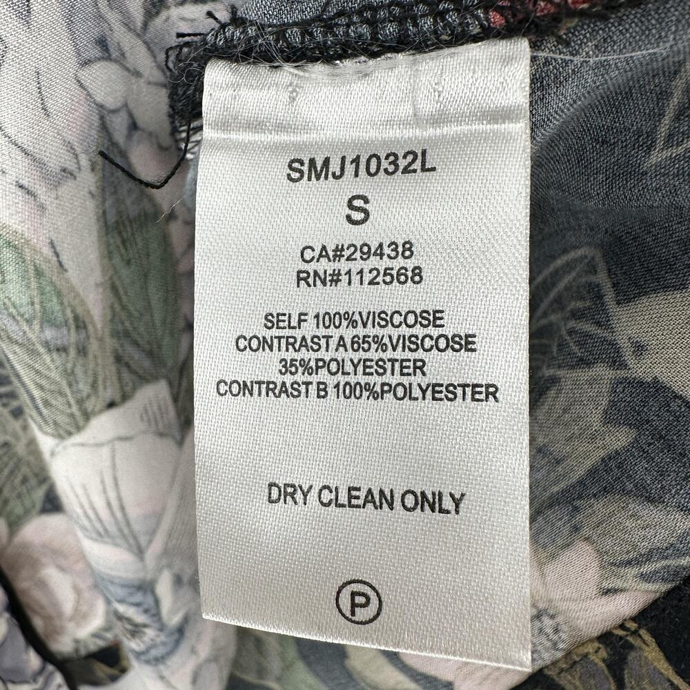 Miss Me Small Floral Kimono Jacket Floral Velvet Trim Boho Romantic Duster Boho - Picture 6 of 9